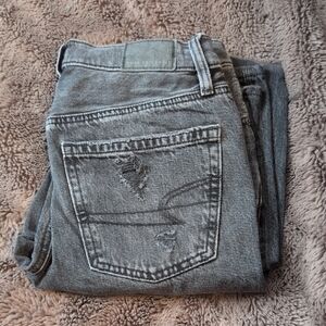 American Eagle Outfitters Charcoal Distressed Women Jeans